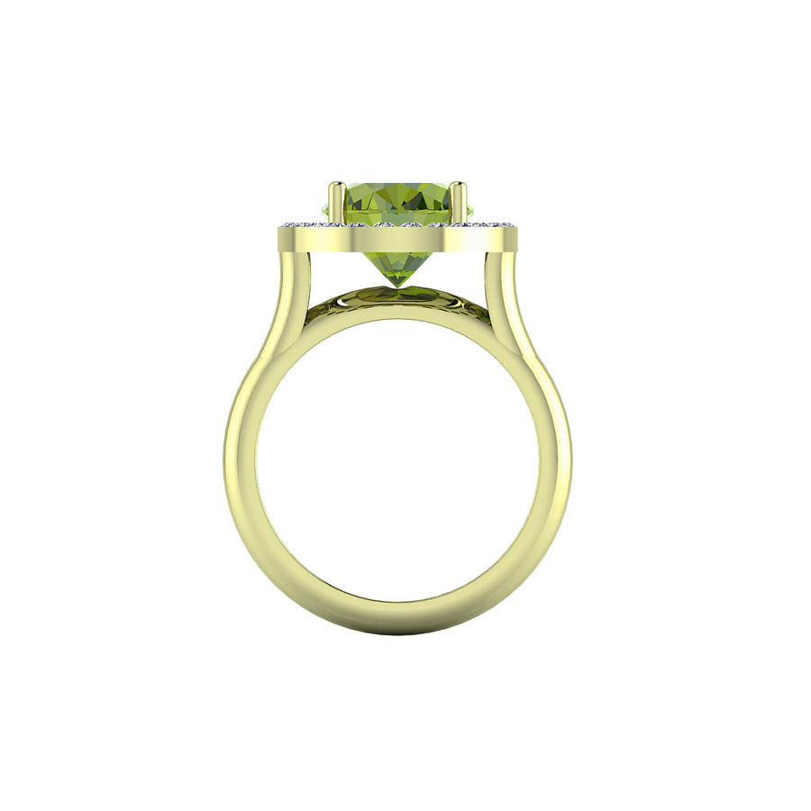 Anello Olivina Diamanti e oro verde