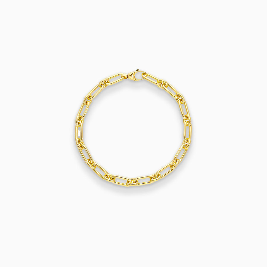 Bracciale oro giallo a maglie alternate