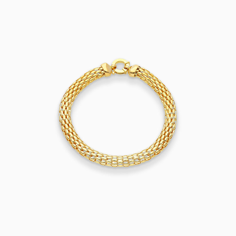 Bracciale oro giallo maglia a tessuto