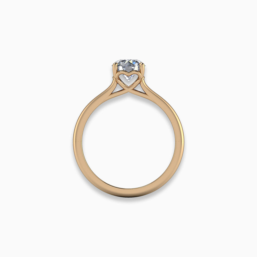 Brilliant Cut Diamond Heart Solitaire in Yellow Gold