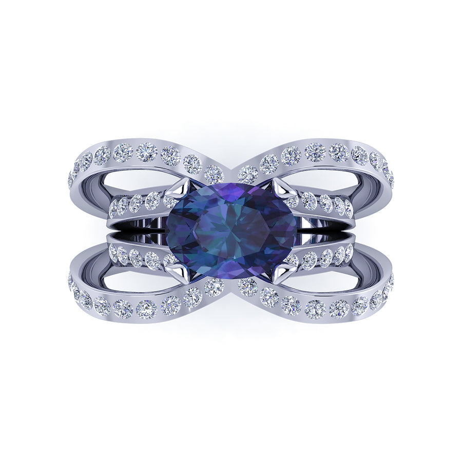 Anello Tanzanite montatura Cuore