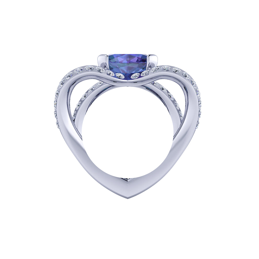 Anello Tanzanite montatura Cuore