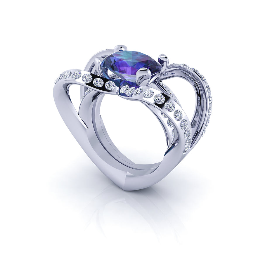 Anello Tanzanite montatura Cuore