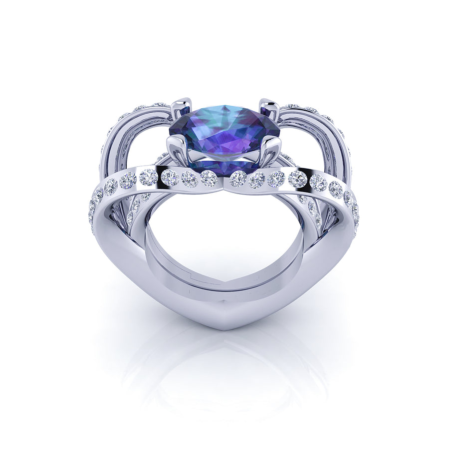 Anello Tanzanite montatura Cuore