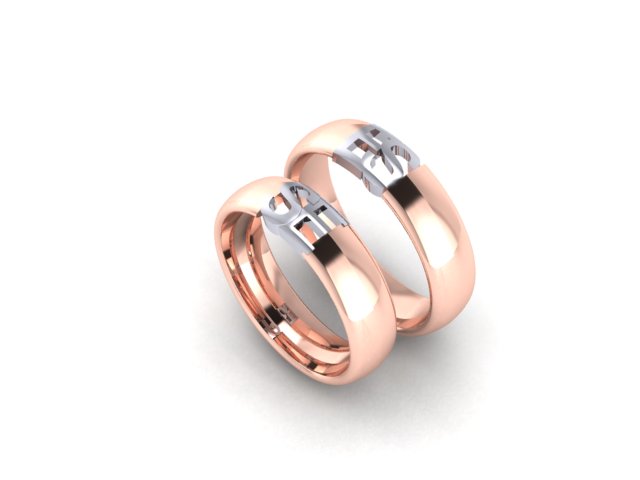 Wedding ring with initials of the spouses