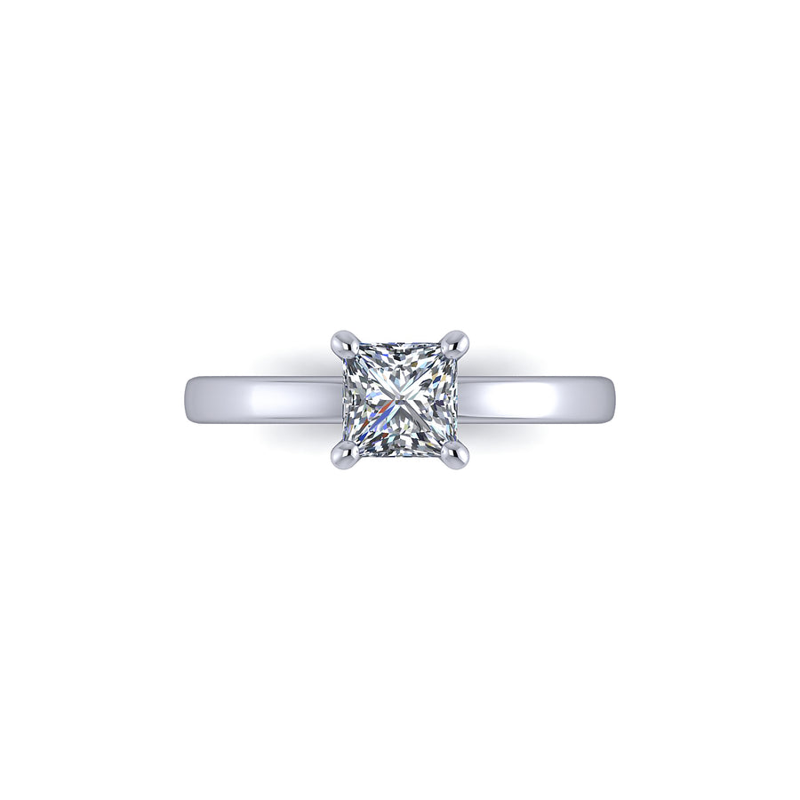 Princess cut diamond solitaire