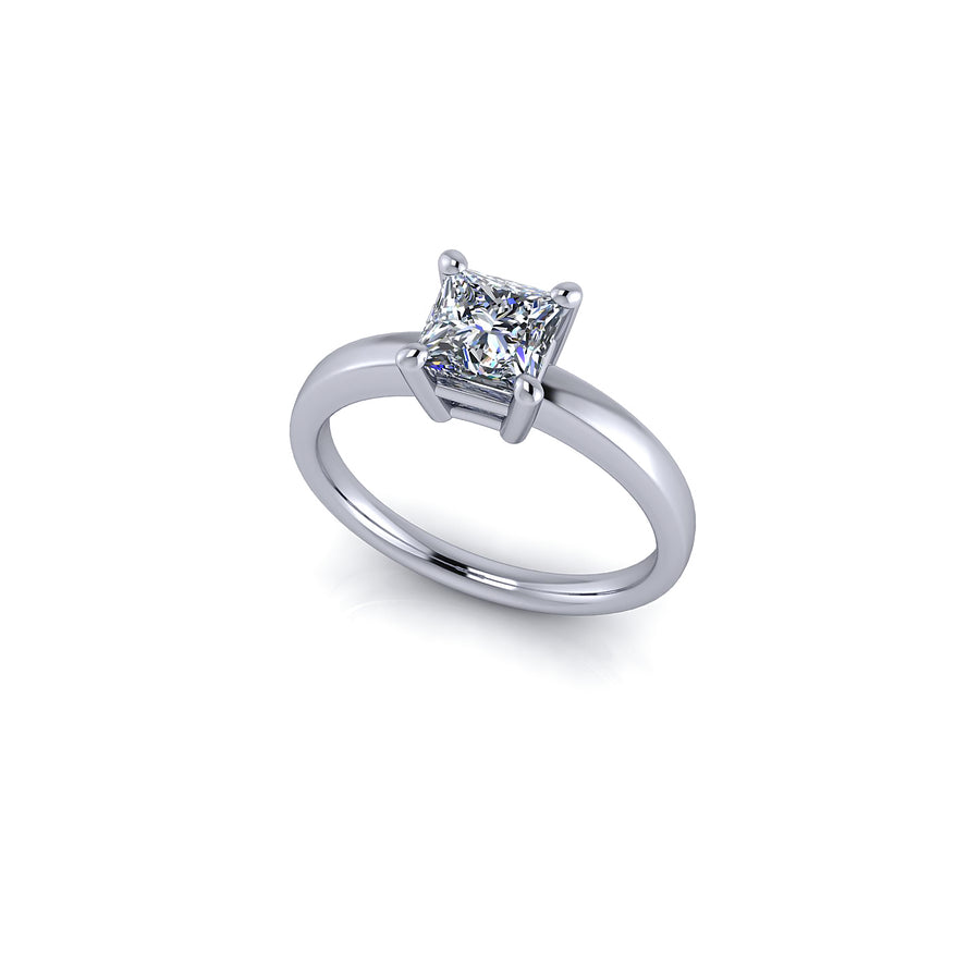 Princess cut diamond solitaire