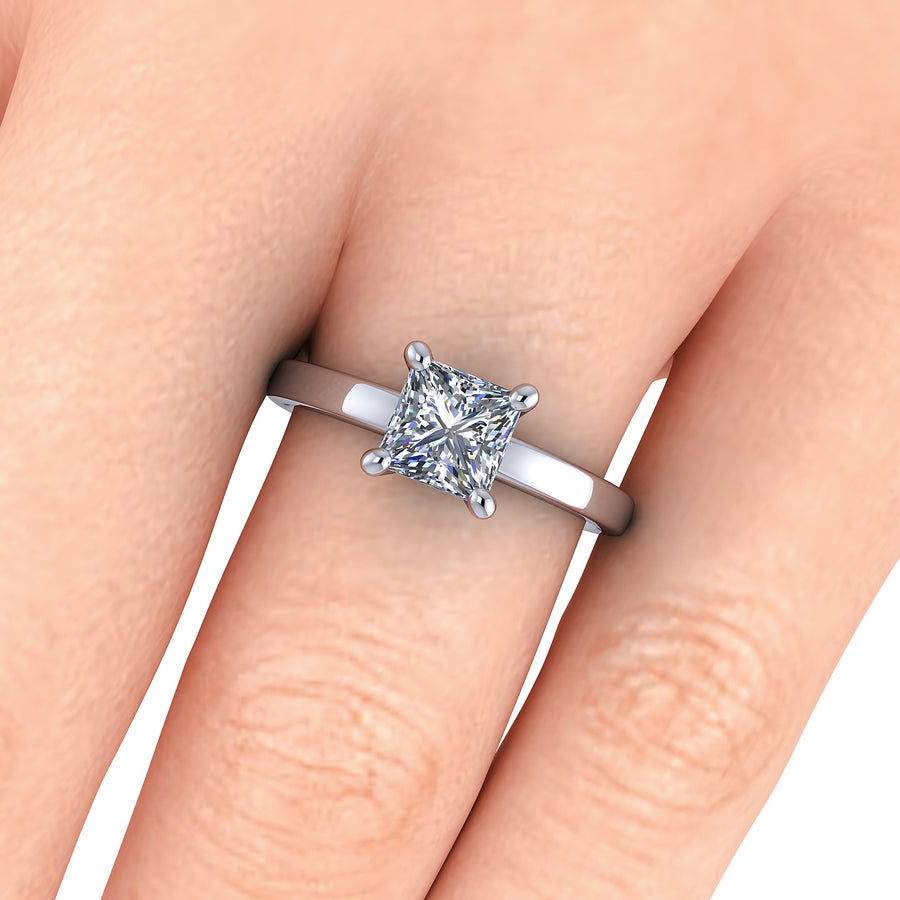 Princess cut diamond solitaire