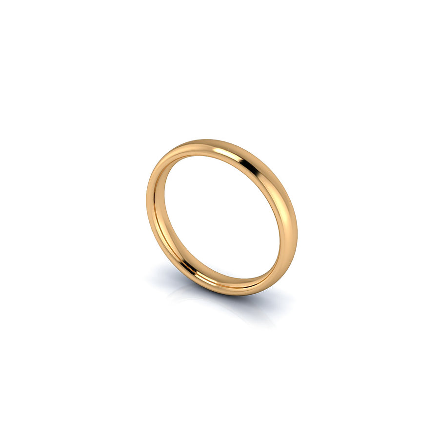 Confort Fit Wedding Ring Yellow Gold 3 mm