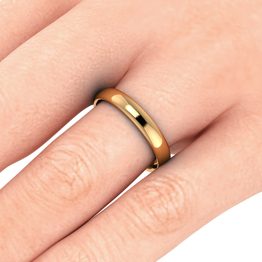 Confort Fit Wedding Ring Yellow Gold 3 mm