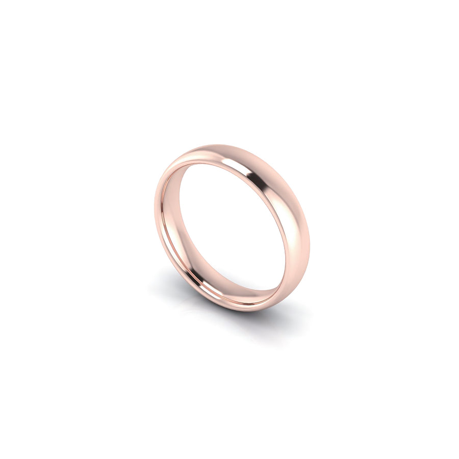 Confort Fit Wedding Ring Rose Gold 4 mm