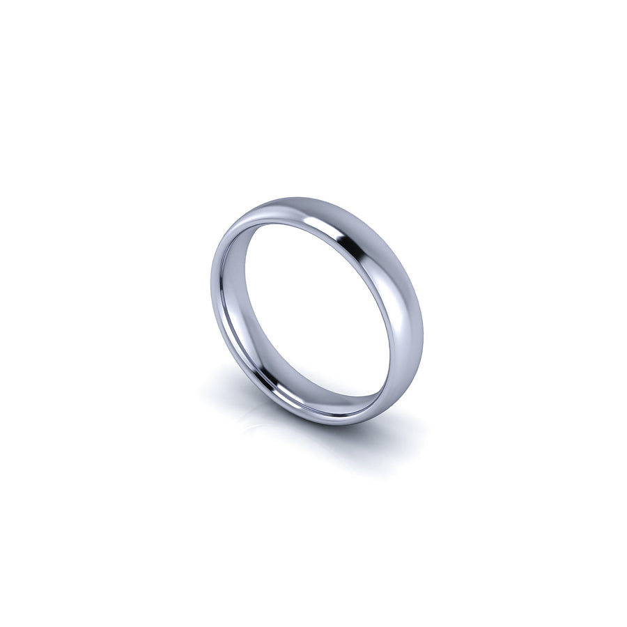 Confort Fit Wedding Ring White Gold 4 mm