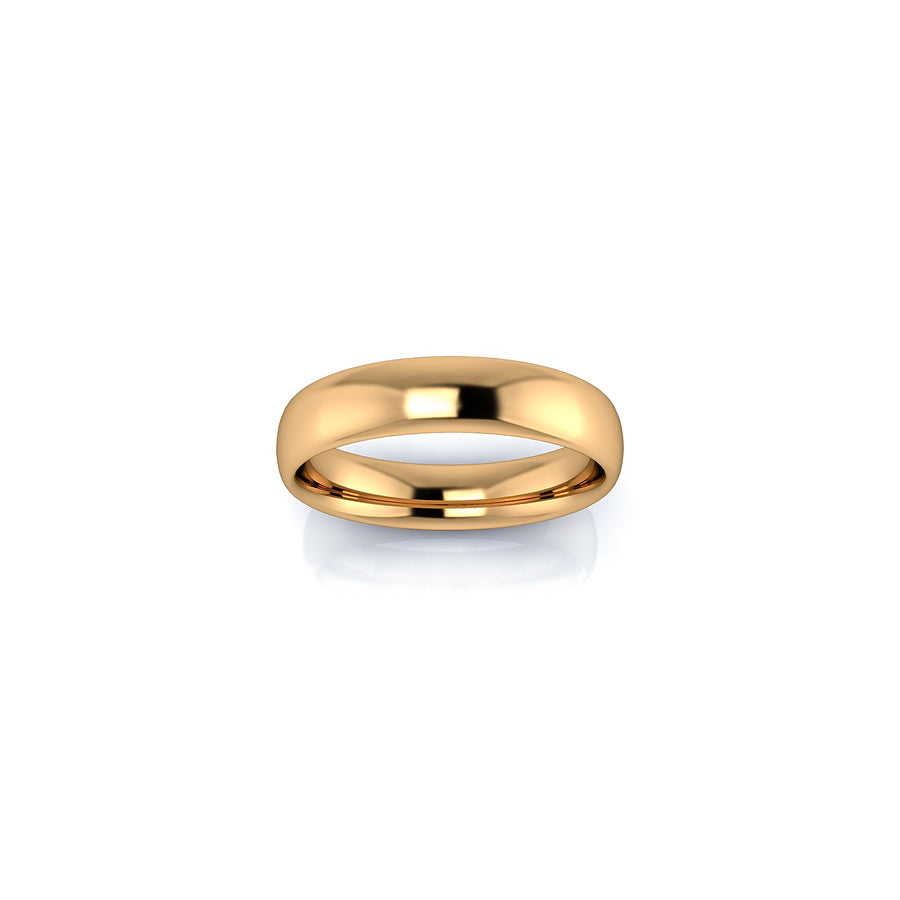 Confort Fit Wedding Ring Yellow Gold 4 mm