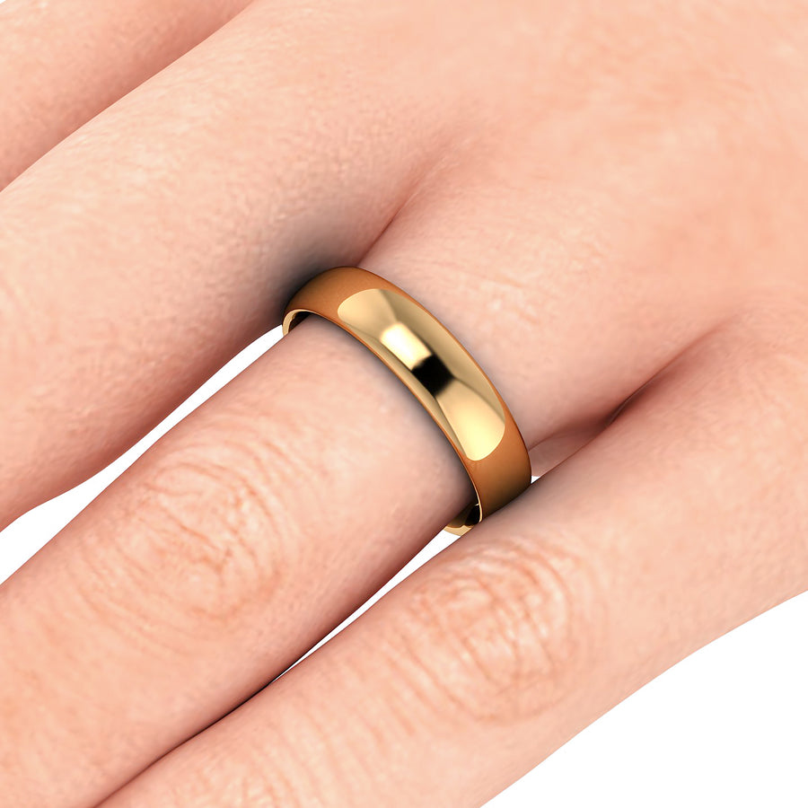 Confort Fit Wedding Ring Yellow Gold 4 mm