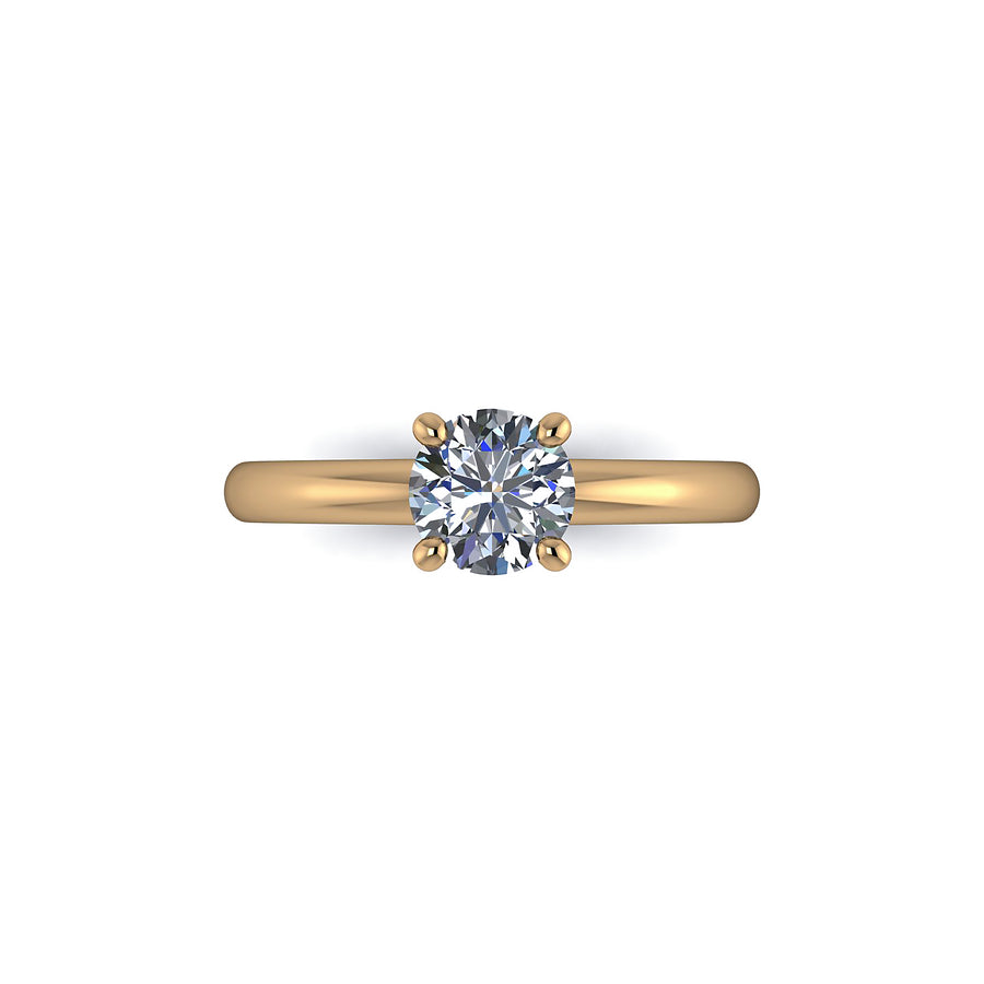 Classic Solitaire Yellow Brilliant Cut Diamond