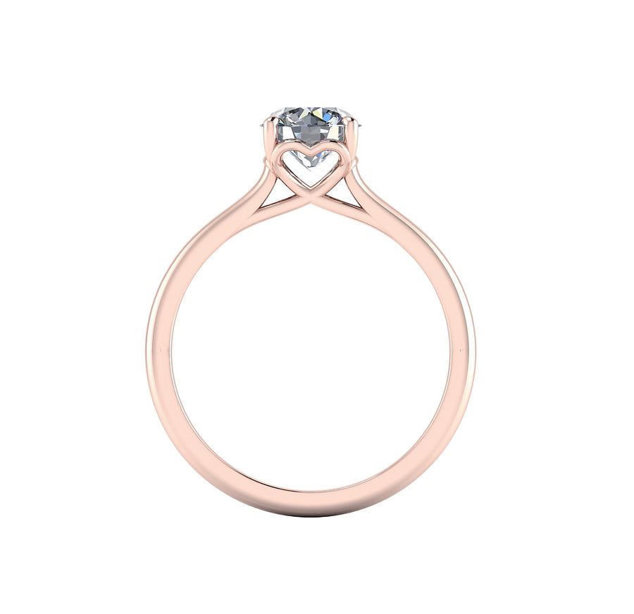 Pink Brilliant Cut Diamond Heart Solitaire