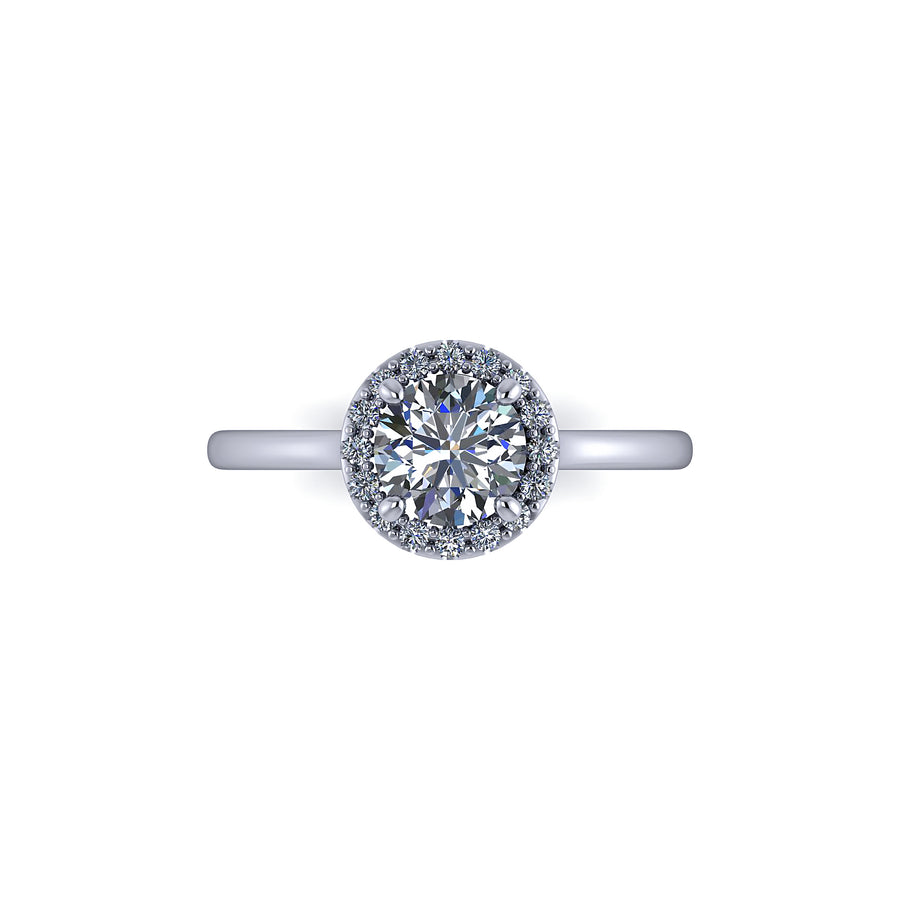 Diamond solitaire with diamond outline