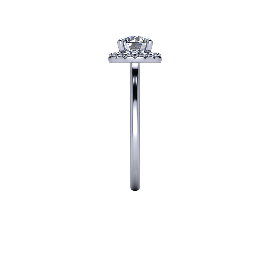 Diamond solitaire with diamond outline