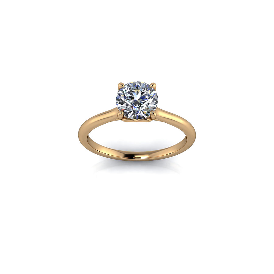 Brilliant Cut Diamond Heart Solitaire in Yellow Gold