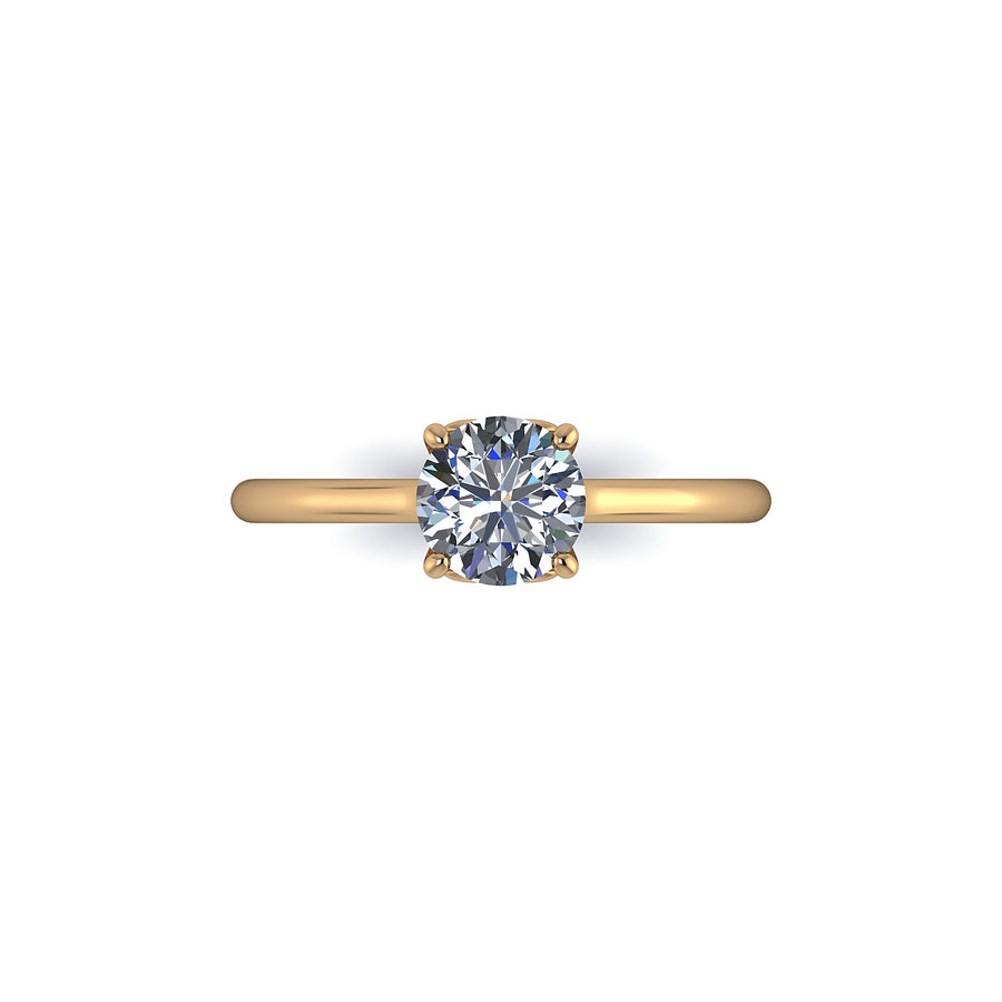 Brilliant Cut Diamond Heart Solitaire in Yellow Gold