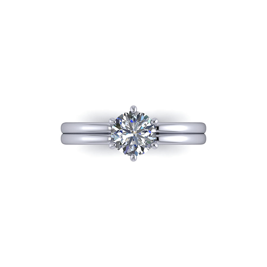 Double shank brilliant cut diamond solitaire