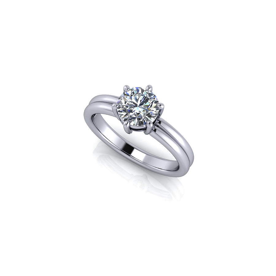 Double shank brilliant cut diamond solitaire