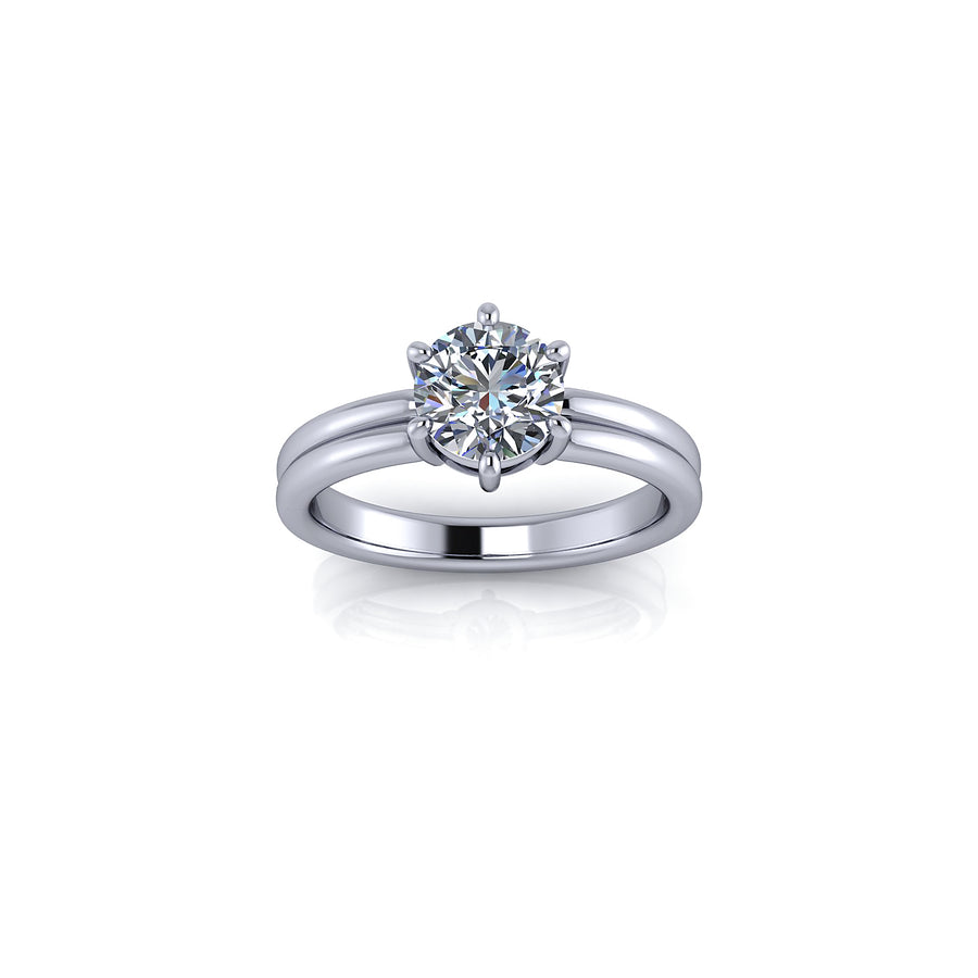 Double shank brilliant cut diamond solitaire