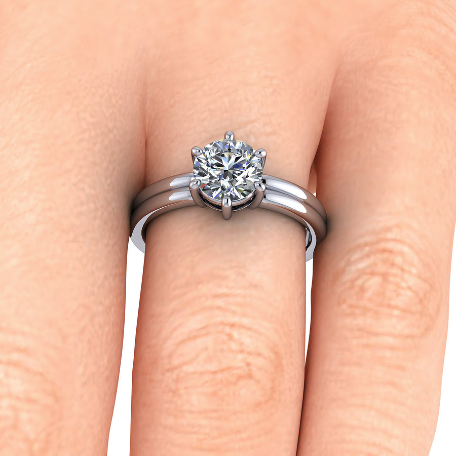 Double shank brilliant cut diamond solitaire