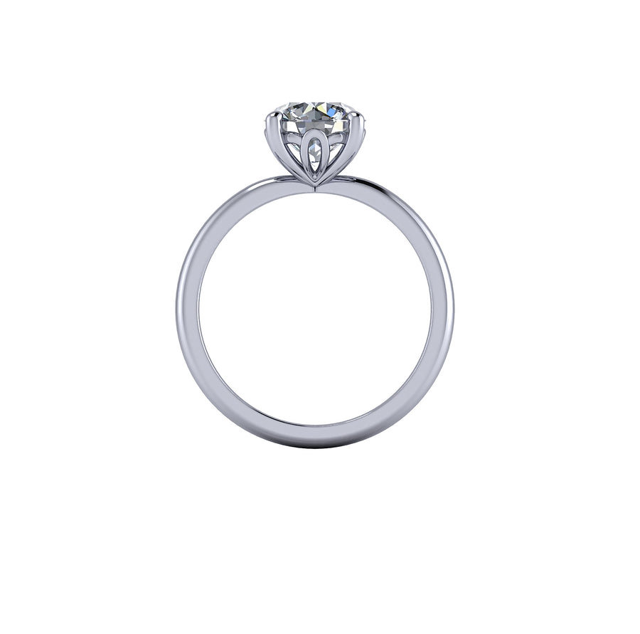 Brilliant cut diamond flower solitaire