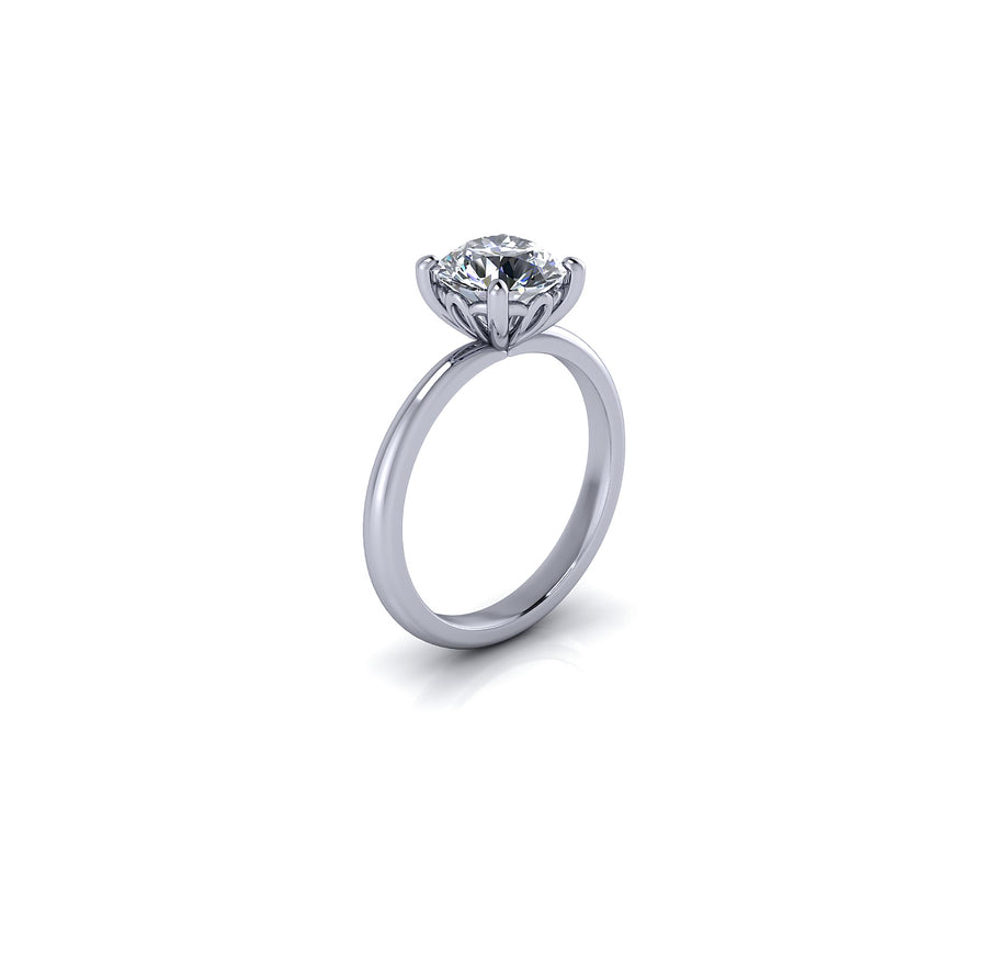 Brilliant cut diamond flower solitaire