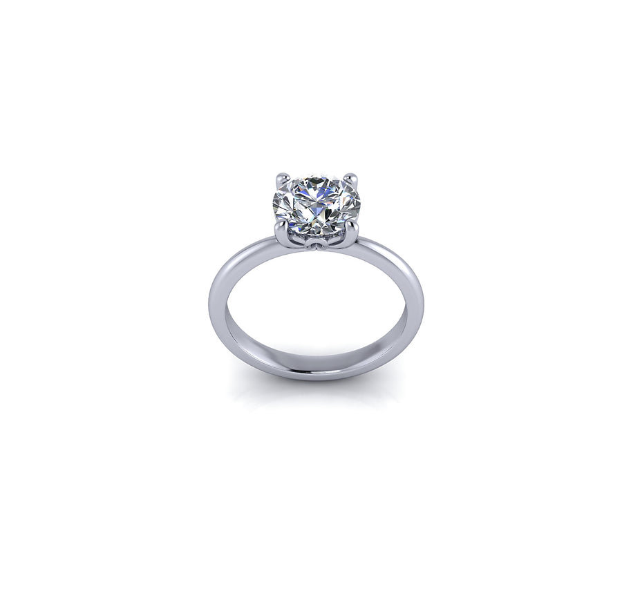 Brilliant cut diamond flower solitaire