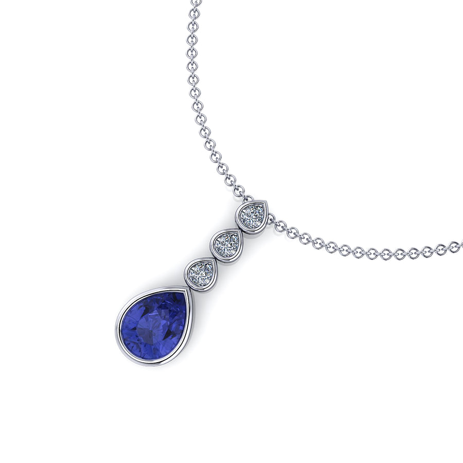 Tanzanite teardrop necklace